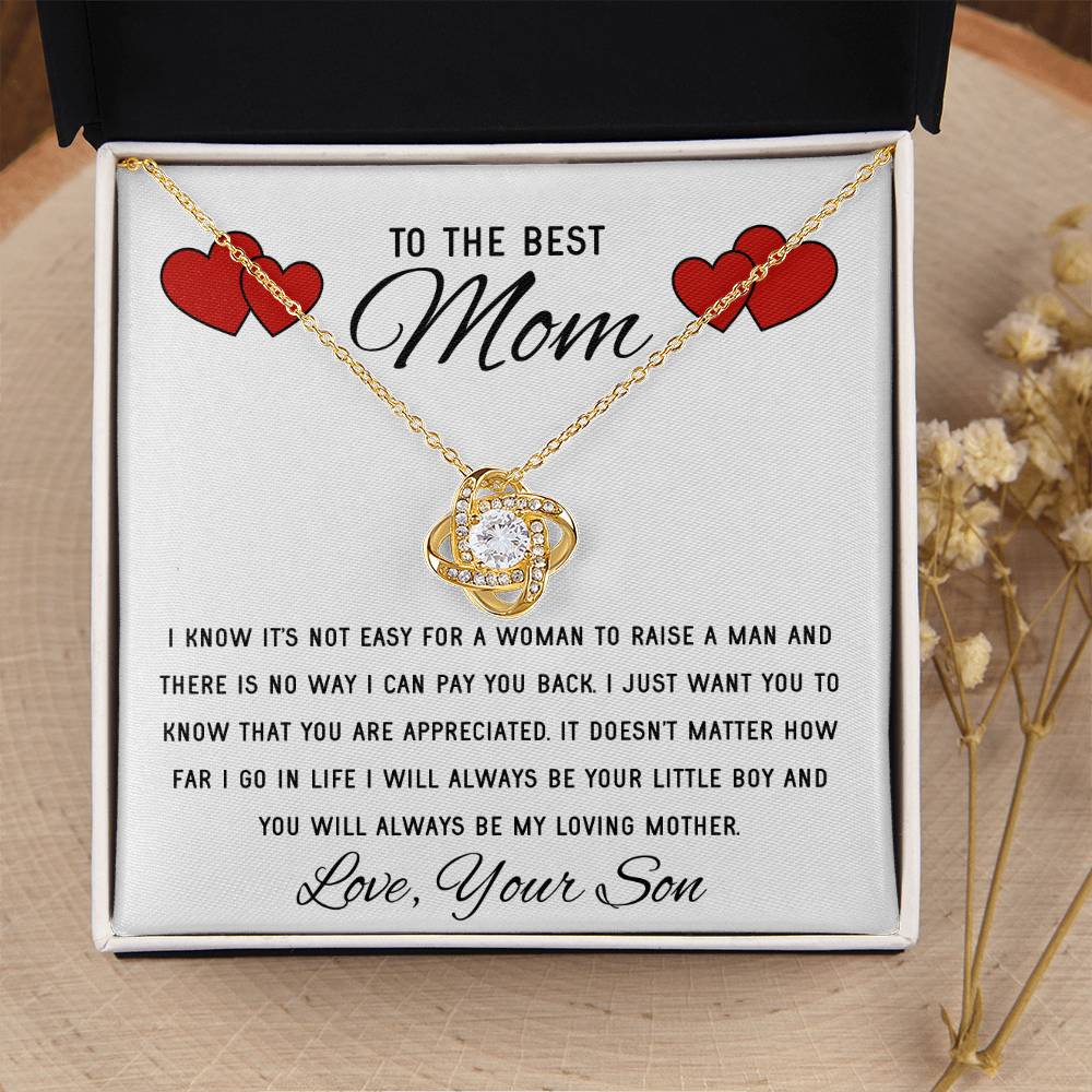 Mothers Day Gift From Son Mother Of The Groom Gift Presents For Mom Birthday Sentimental Jewelry Necklace For Mom Love Knot Necklace