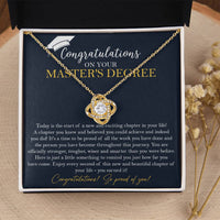 Master's Degree Graduation Gift Necklace Masters Graduation Gift Gift For Her - Love Knot Necklace