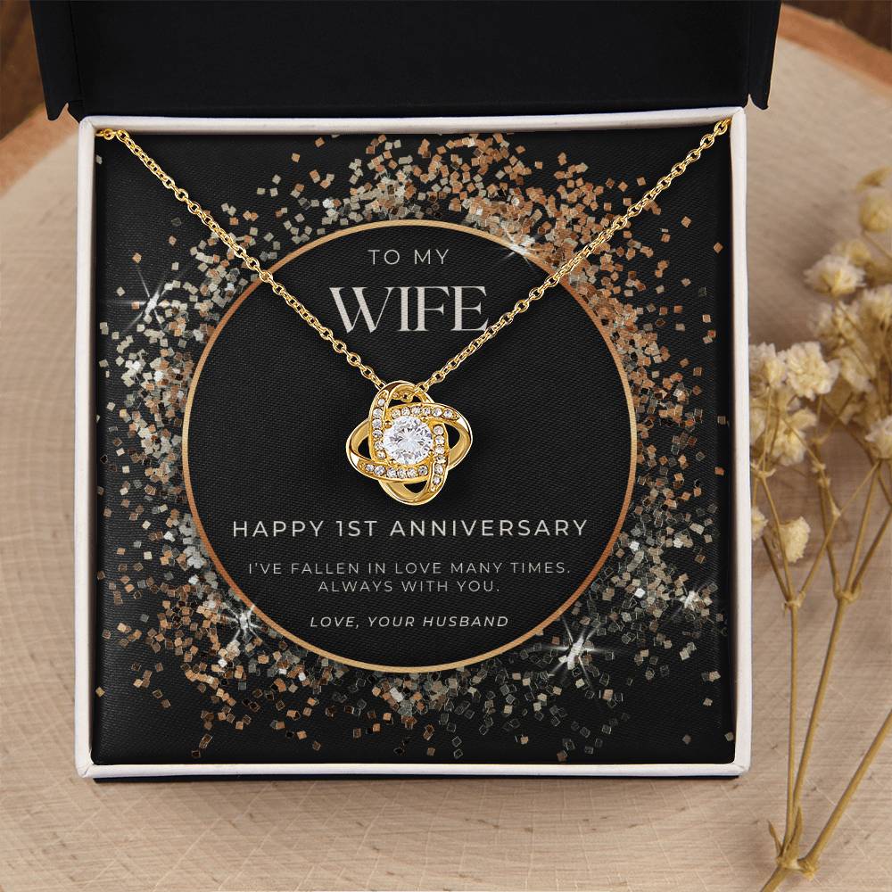 1 Year Anniversary Gift For Wife  1 Year Anniversary Gifts  1 Year Wedding Anniversary Gift Ideas  1St Wedding Anniversary Gift F(4) Love Knot Necklace