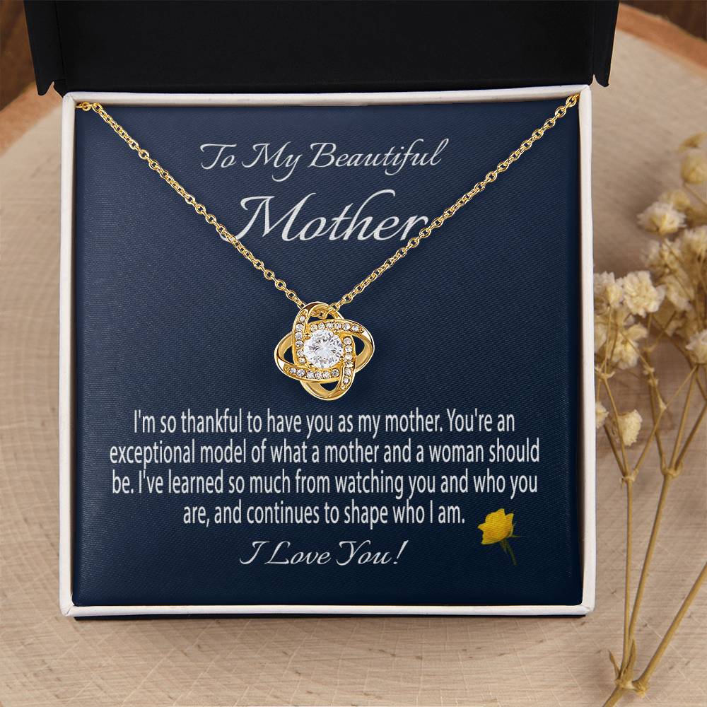 Mothers Day Gift From Daughter Mother's Day Necklace To My Beautiful Mom Necklace Mom Gift From Son Mom Necklace 2 Love Knot Necklace