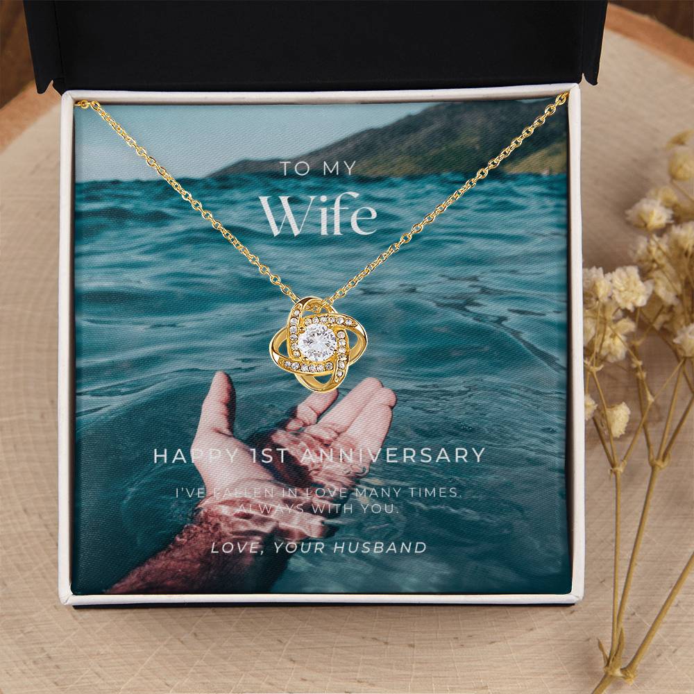 1 Year Anniversary Gift For Wife 1 Year Anniversary Gifts 1 Year Wedding Anniversary Gift Ideas 1St Wedding Anniversary Gift F(1) Love Knot Necklace