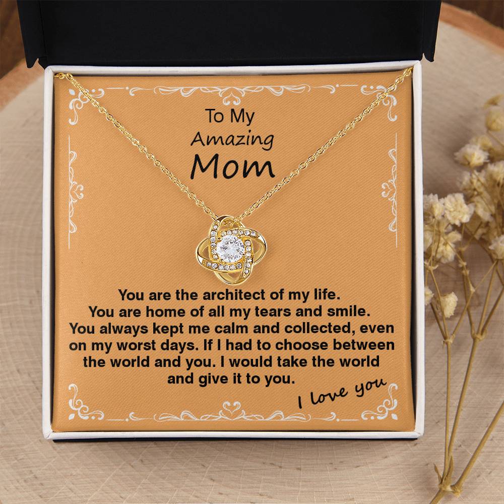 Love Knot Necklace With Architect Of My Life Message Card Love Knot Necklace