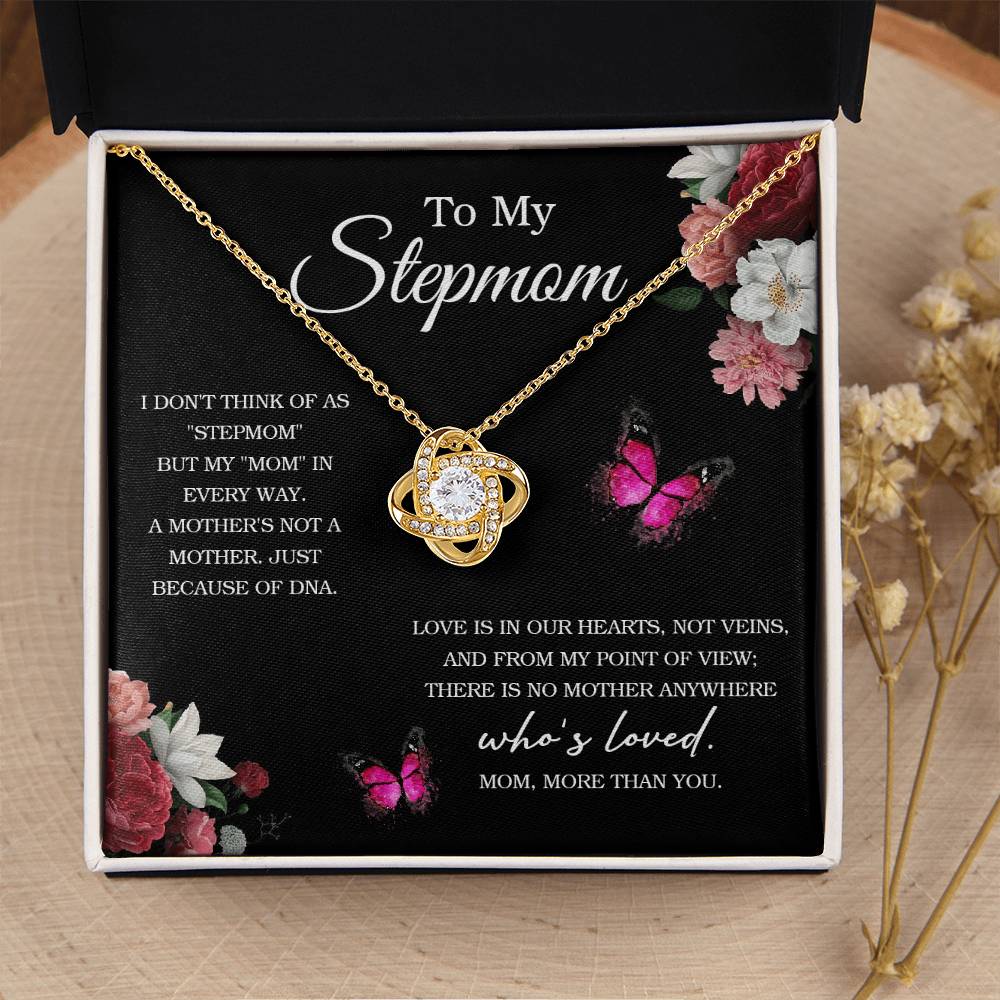 To My Stepmom Necklace Thank You Mom Jewelry Gift Mother's Day Gift Love Knot Necklace