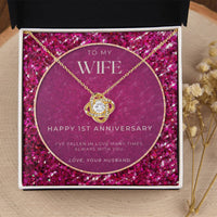 1 Year Anniversary Gift For Wife  1 Year Anniversary Gifts  1 Year Wedding Anniversary Gift Ideas  1St Wedding Anniversary Gift F(5) Love Knot Necklace