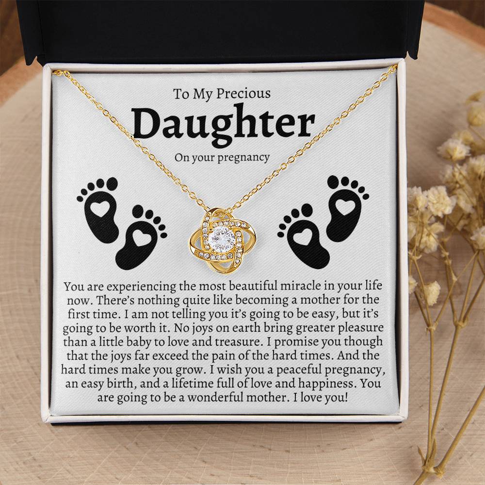 Pregnancy Gift For Daughter Baby Shower Gift Mom To Be Gift Expecting Mom Gift Pregnant Daughter Gift Fr Love Knot Necklace