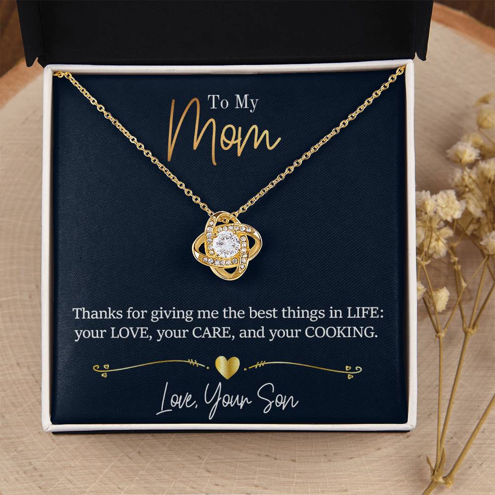 Mom - Thanks For Giving Me Love Knot Necklace