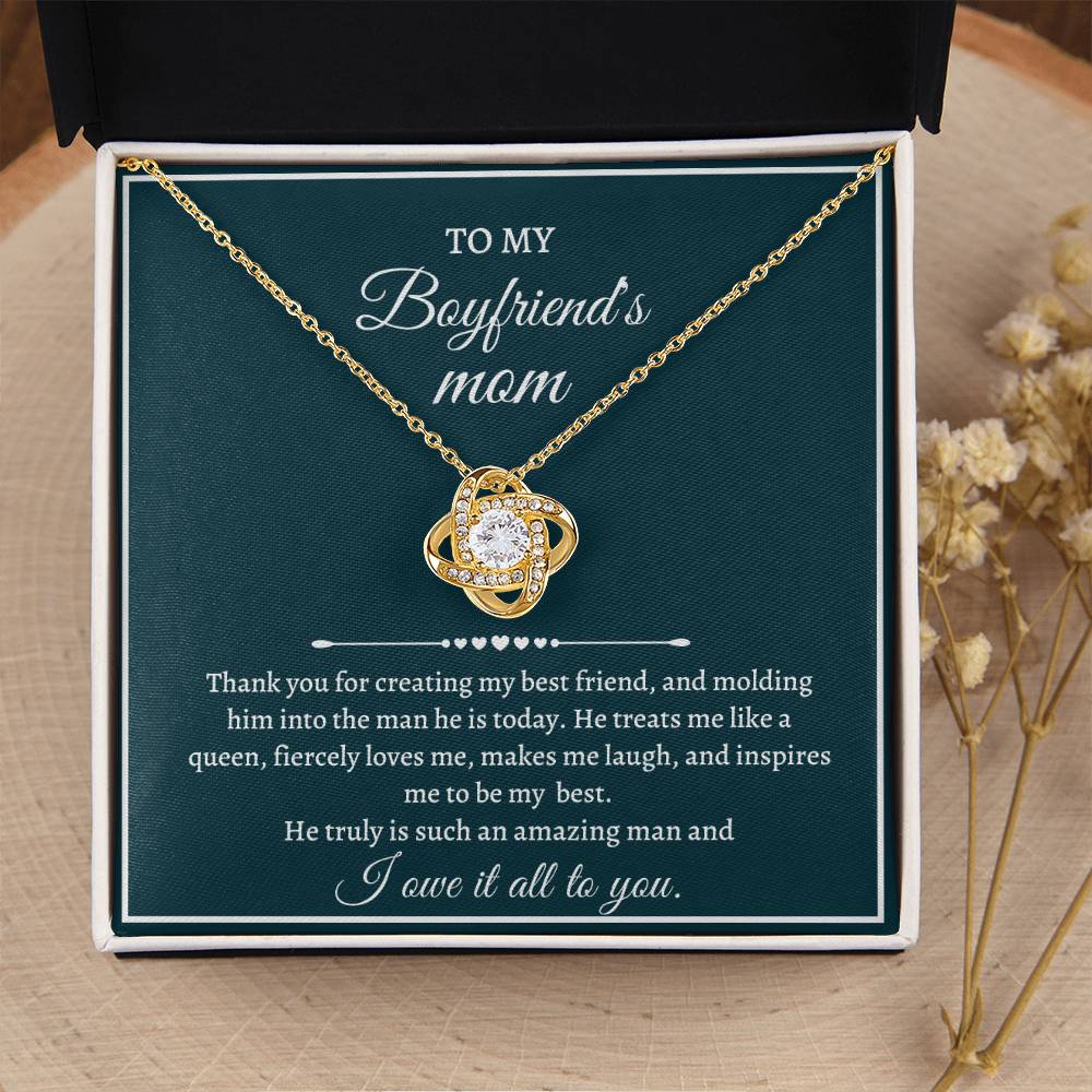 Love Knot Necklace Mother's Day Gift For Boyfriend's Mom - I Owe It All To You Love Knot Necklace