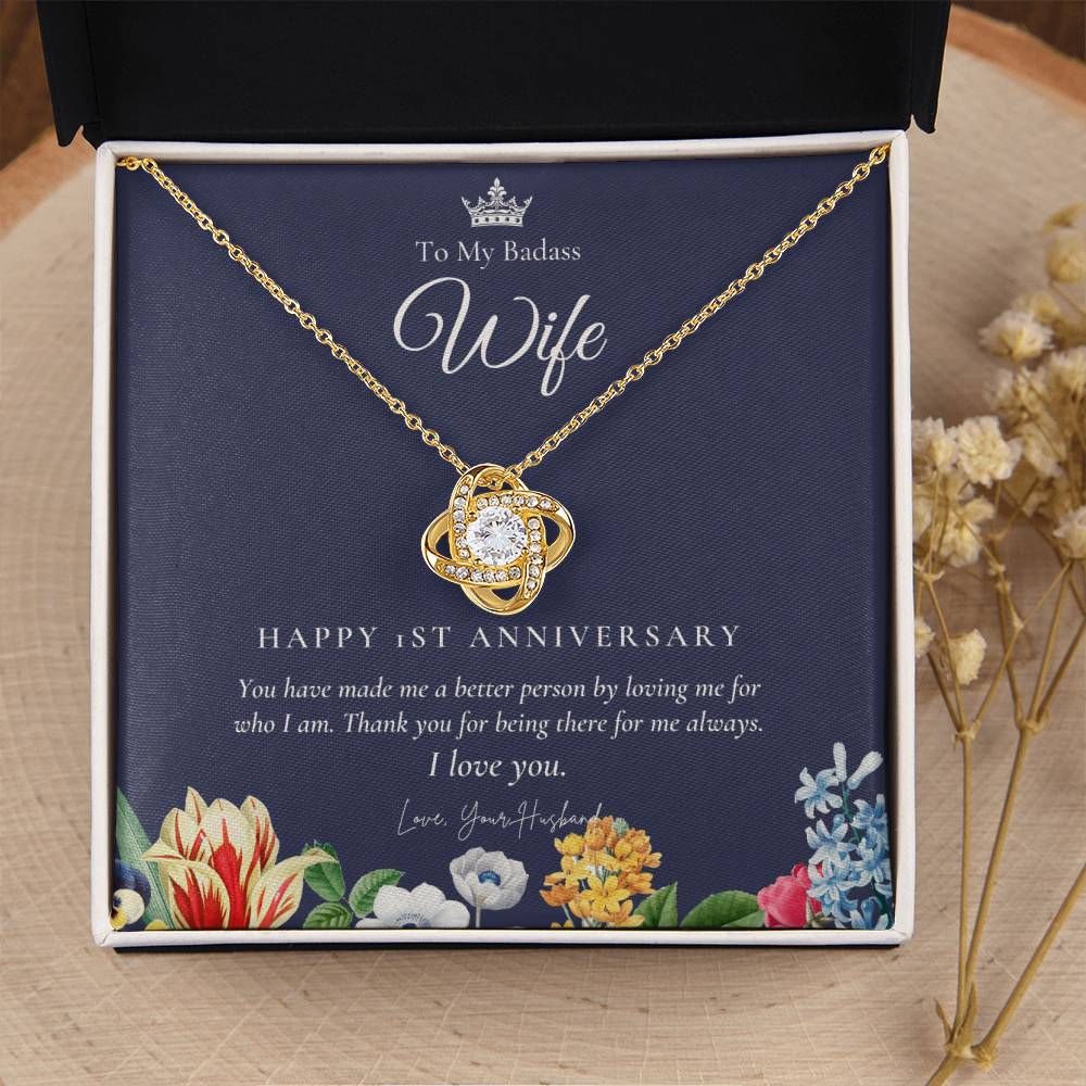 1 Year Anniversary Gift For Wife 1 Year Anniversary Gifts 1 Year Wedding Anniversary Gift Ideas 1St Wedding Anniversary Gift F(9) Love Knot Necklace