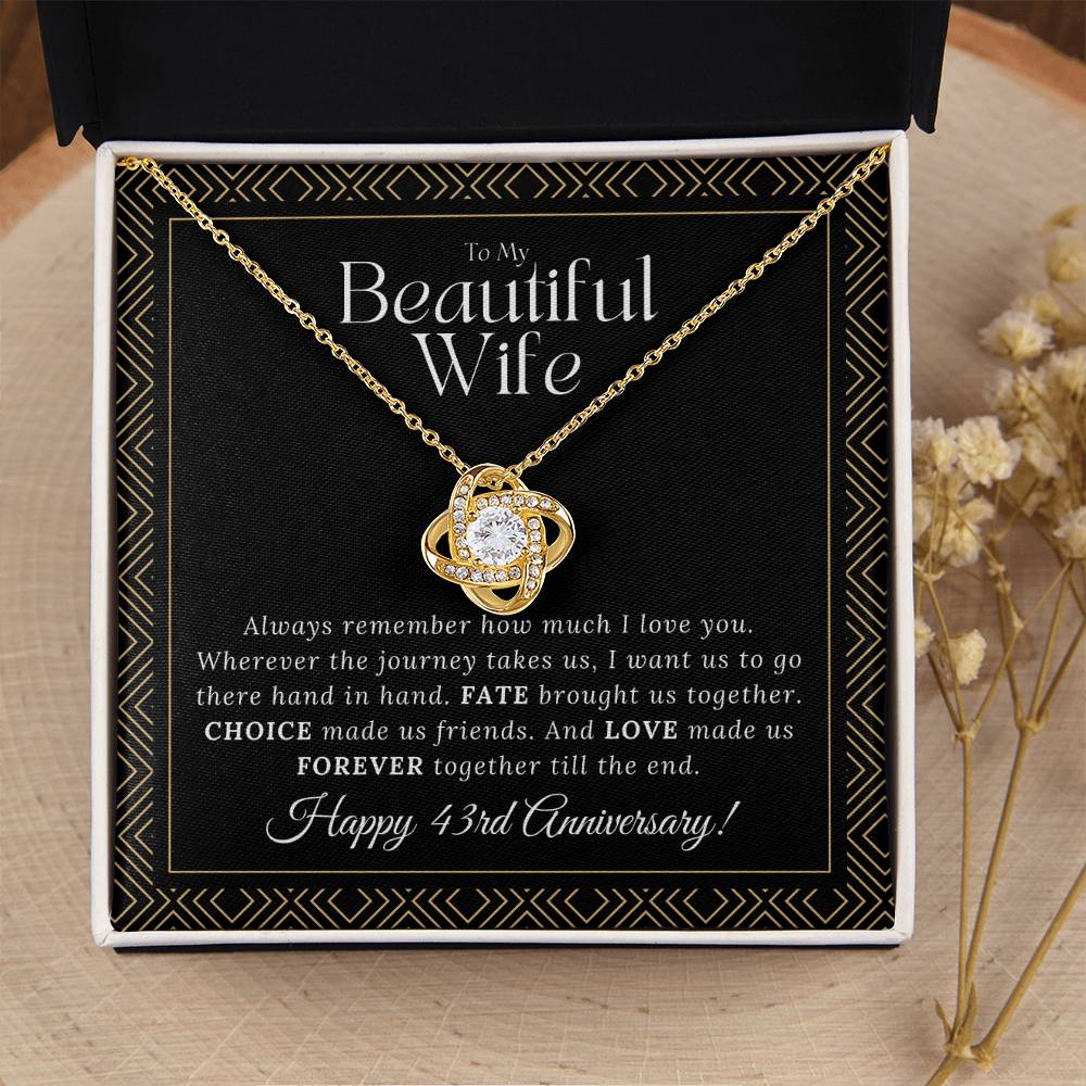 43 Year Anniversary Gift For Wife 43 Year Anniversary Gifts 43 Year Wedding Anniversary Gift Ideas 43Rd Wedding Anniversary Gift F Love Knot Necklace