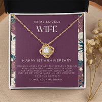 1 Year Anniversary Gift For Wife  1 Year Anniversary Gifts  1 Year Wedding Anniversary Gift Ideas  1St Wedding Anniversary Gift F(11) Love Knot Necklace