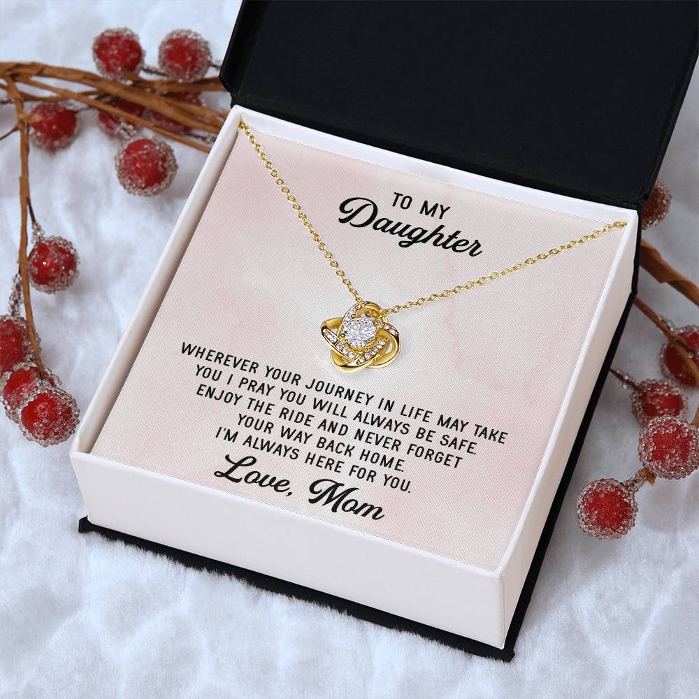 To My Daughter Necklace Gift From Mom Mothers Day Gift For Daughter From Mother Sentimental Jewelry Gifts For Daughter 2 Love Knot Necklace