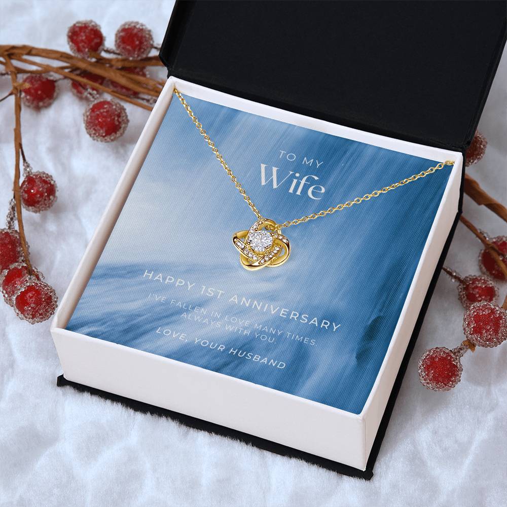 1 Year Anniversary Gift For Wife 1 Year Anniversary Gifts 1 Year Wedding Anniversary Gift Ideas 1St Wedding Anniversary Gift F(3) Love Knot Necklace