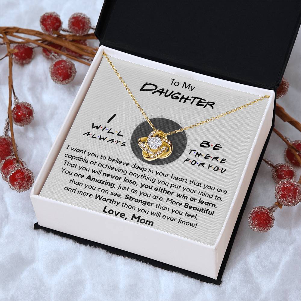 To My Daughter  Daughter Gift From Mom Christmas Gift Daughter Birthday Graduatio Love Knot Necklace