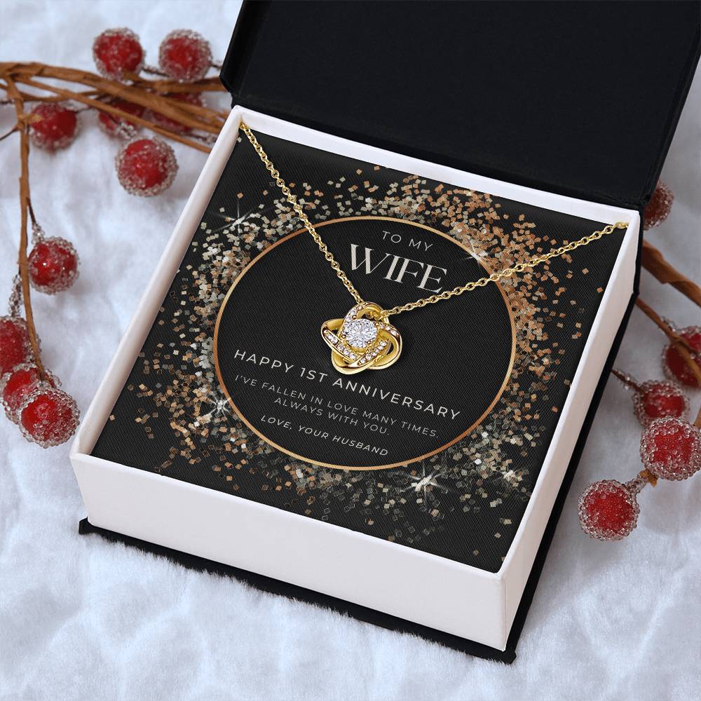 1 Year Anniversary Gift For Wife  1 Year Anniversary Gifts  1 Year Wedding Anniversary Gift Ideas  1St Wedding Anniversary Gift F(4) Love Knot Necklace