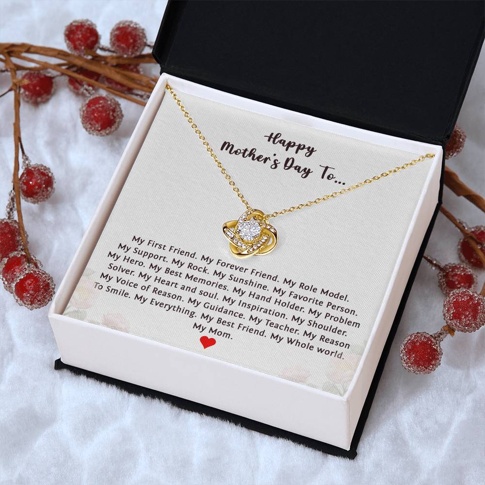Happy Mother's Day To My First Friend Love Knot Necklace