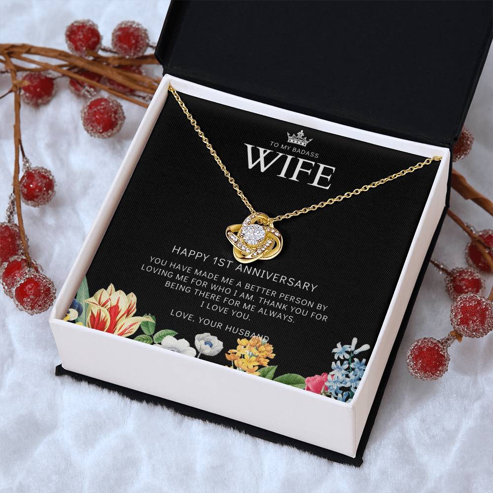 1 Year Anniversary Gift For Wife 1 Year Anniversary Gifts 1 Year Wedding Anniversary Gift Ideas 1St Wedding Anniversary Gift F(8) Love Knot Necklace