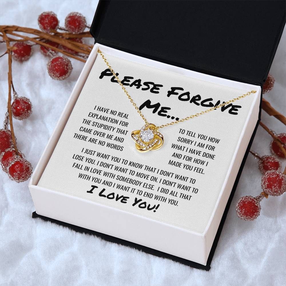 Sorry Forgive Me Apology Ne Love Knot Necklace