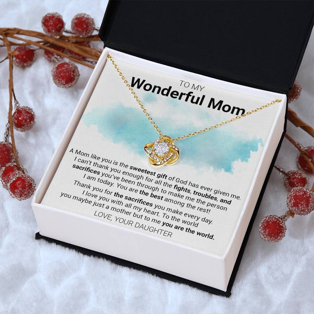 Gift For Mom - The Sweetest Love Knot Necklace