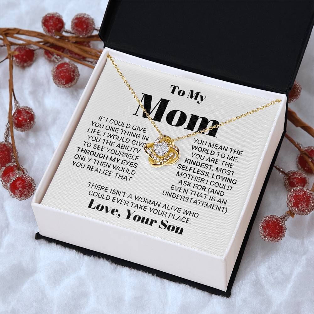 Irreplaceable Mom Mother's Day Necklace Love Knot Necklace