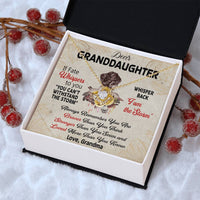 Dear Granddaughter - Whisper Back I Am The Storm Love Grandma - Braver Stronger Loved Love Knot Necklace
