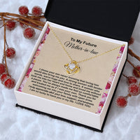 To My Mother In Law Necklace From Daughter Gift To Mother-In-Law For Christmas Birthday Mother's Day Message Card To Mom-In-Law Love Knot Necklace