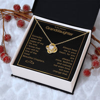 To My Dearest Granddaughter Love Knot Necklace Love Knot Necklace