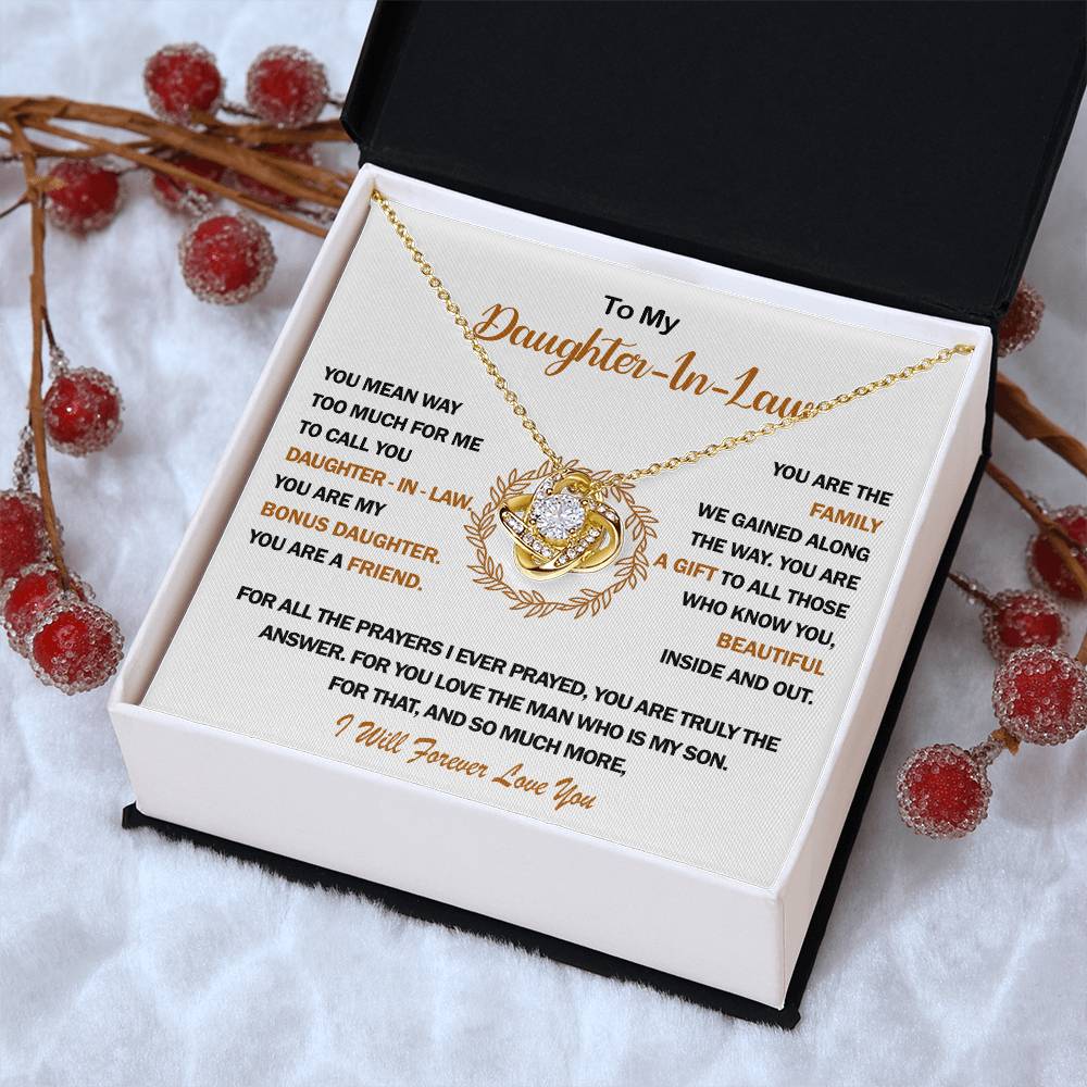 To My Daughter-In-Law Love Knot Necklace💓 Love Knot Necklace