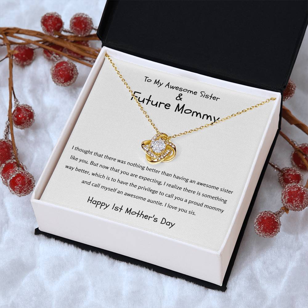 Future Mommy Sister Love Knot Necklace