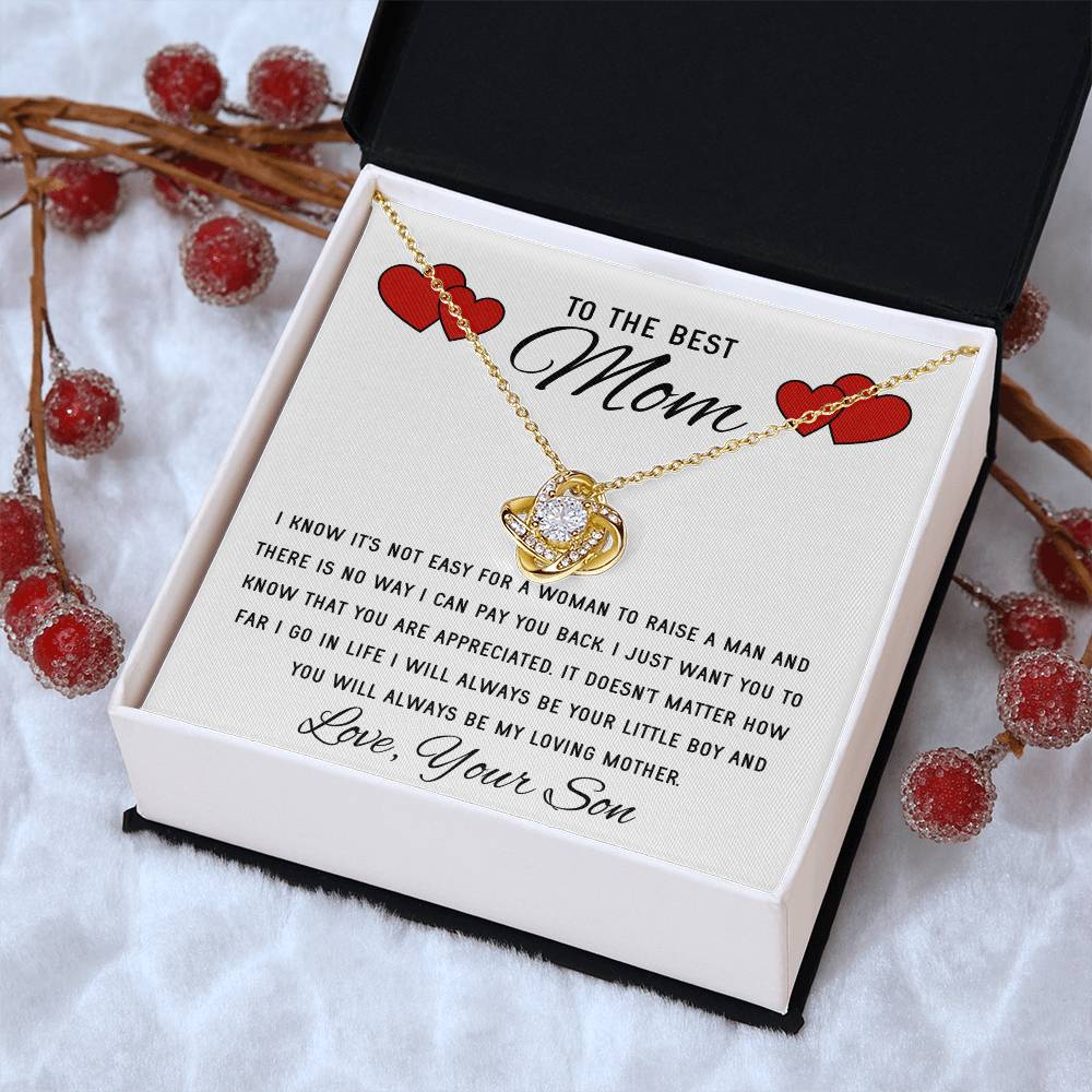 Mothers Day Gift From Son Mother Of The Groom Gift Presents For Mom Birthday Sentimental Jewelry Necklace For Mom Love Knot Necklace