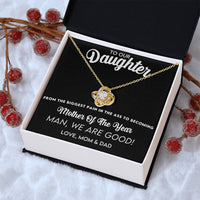 Humor And Elegant Gift For Your Wonderful Daughter On Mother's Day Love Knot Necklace