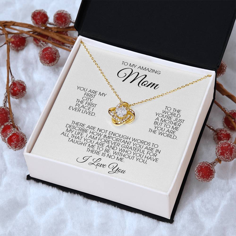 To My Amazing Mom Necklace Gift For Mom From Daughter Son Mother's Day Gift Mom Birthday Thank You Mom Jewelry Gift Love Knot Necklace