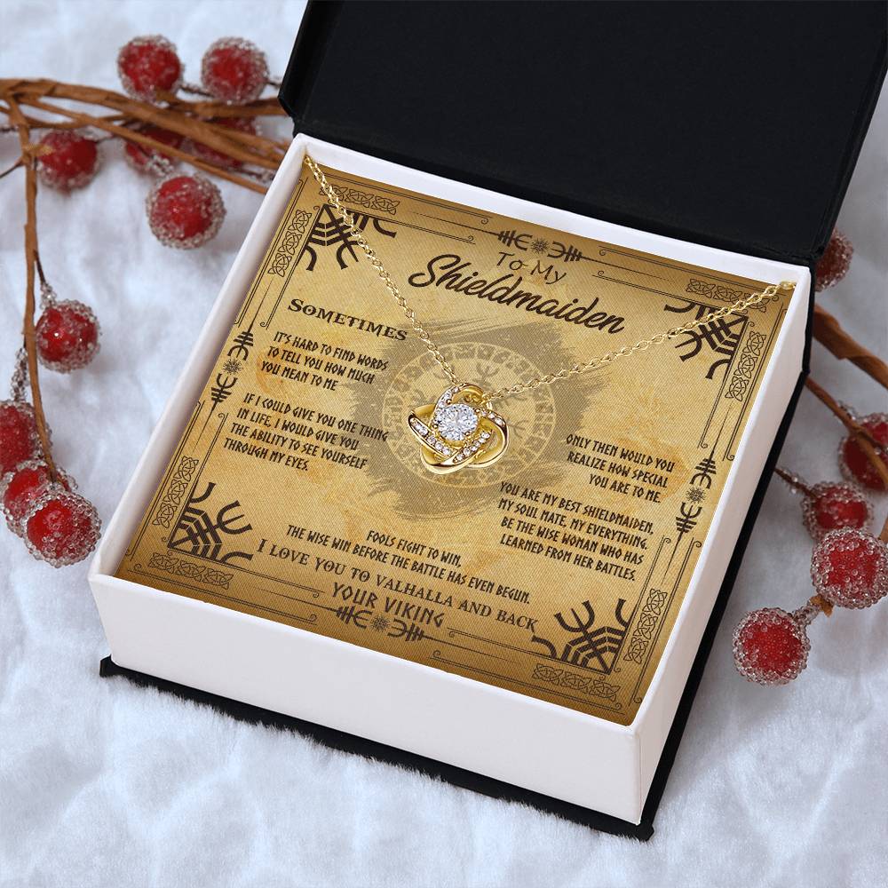 To My Shieldmaiden Necklace Sentimental Gift For Her Wife Gift From H Love Knot Necklace