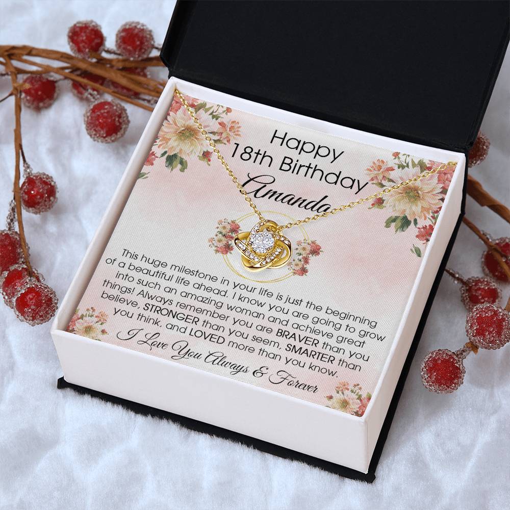 18Th Birthday Gift For Her 18Th Birthday Gift For Daughter 18 Year Old Gift 18 Birthday Gift For Daughter Niece Love Knot Necklace