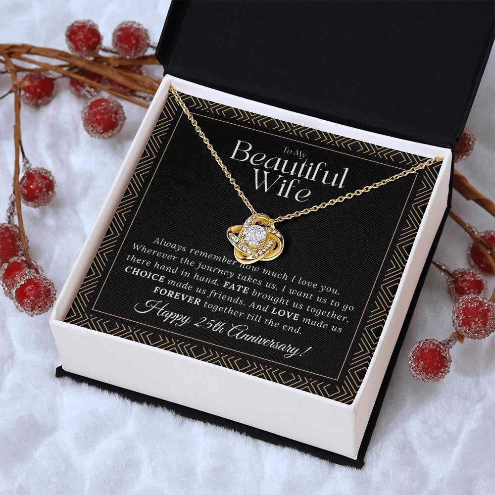 25 Year Anniversary Gift For Wife 25 Year Anniversary Gifts 25 Year Wedding Anniversary Gift Ideas 25Th Wedding Anniversary Gift F Love Knot Necklace