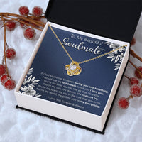 Gift For Your Soulmate - Last Breath I Breath Navy Flower Love Knot Necklace Love Knot Necklace
