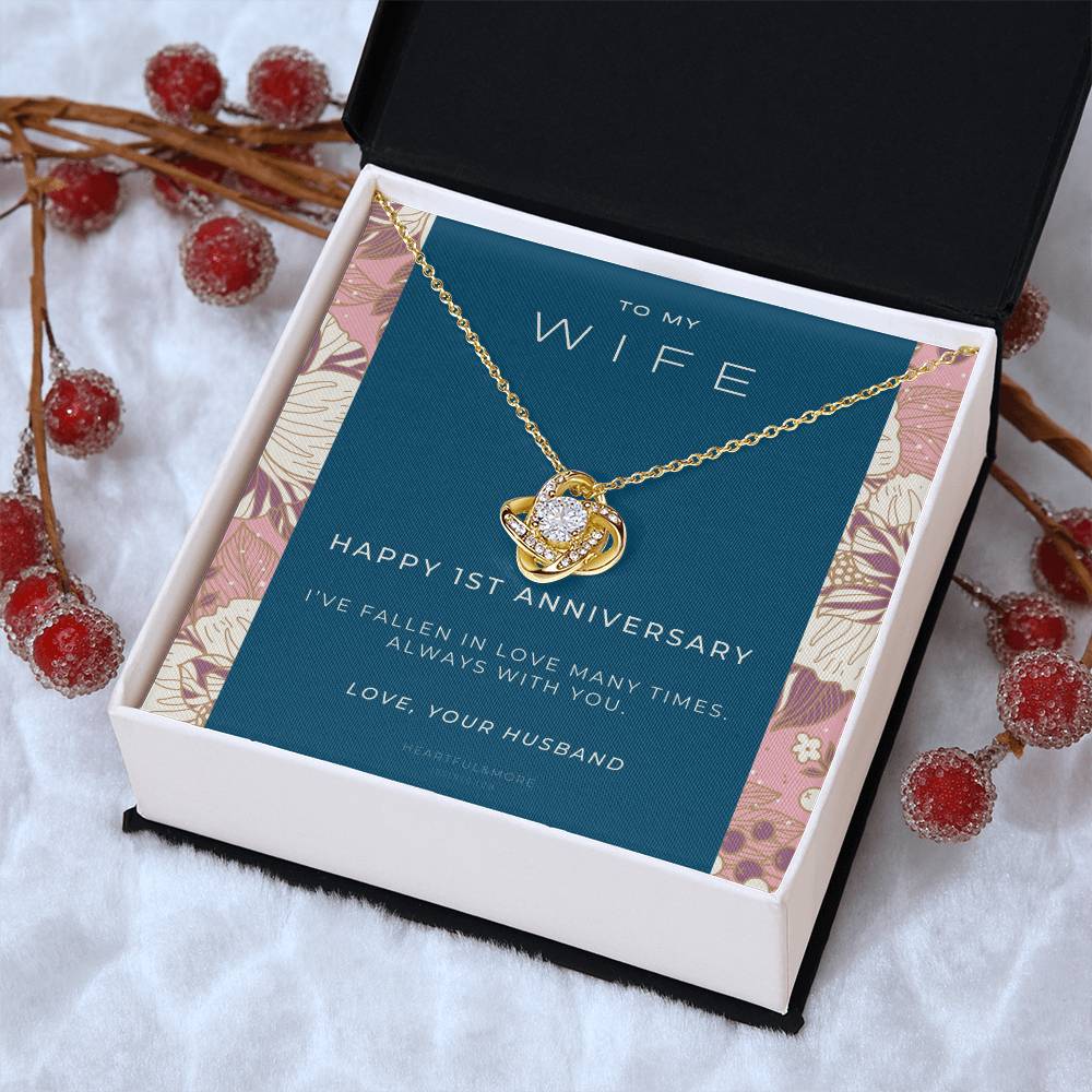 1 Year Anniversary Gift For Wife  1 Year Anniversary Gifts  1 Year Wedding Anniversary Gift Ideas  1St Wedding Anniversary Gift F(8) Love Knot Necklace