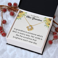 Grandma 2022 Promoted To Grandma Mothers Day Idea For New Grandma Gift Grandma To Be Gift For Grandma Reveal Pregnancy Baby Announcement Love Knot Necklace