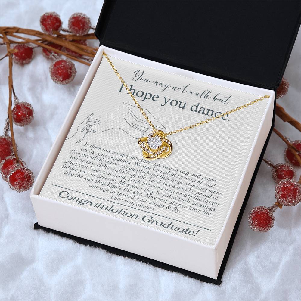 Graduation Gift For Her - I Hope You Dance Graduation Necklace Gift College Graduation Jewelry Gift Love Knot Necklace