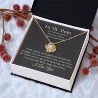 Thank You For Never Giving Up Love Knot Necklace