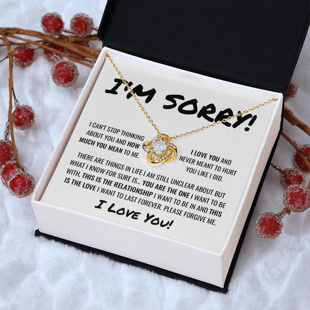 You Are The One Apology Necklace Love Knot Necklace