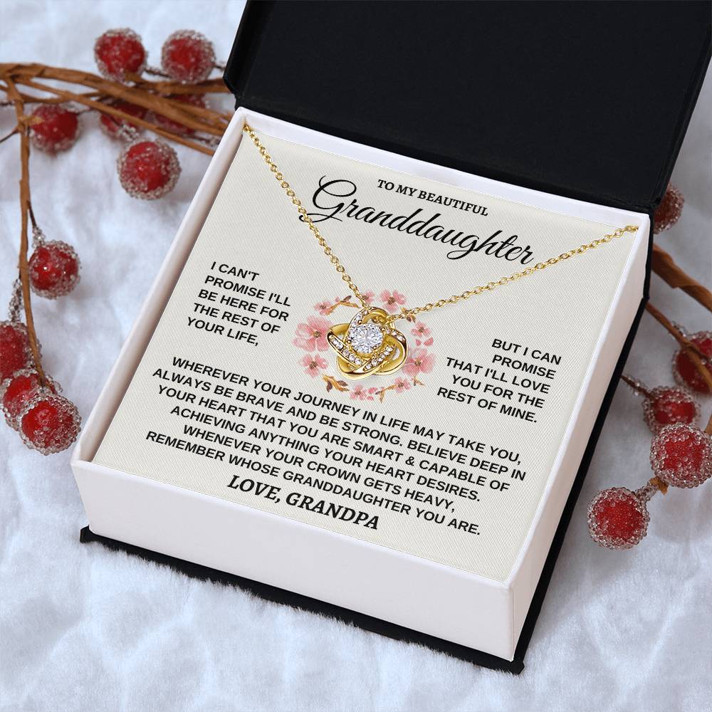 To My Beautiful Granddaughter Necklace Gift For Granddaughter From Grandpa Granddaughter Birthday Graduation Jewelry Gift Love Knot Necklace