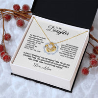 14K White Gold To My Beautiful Daughter - Love Knot Necklace