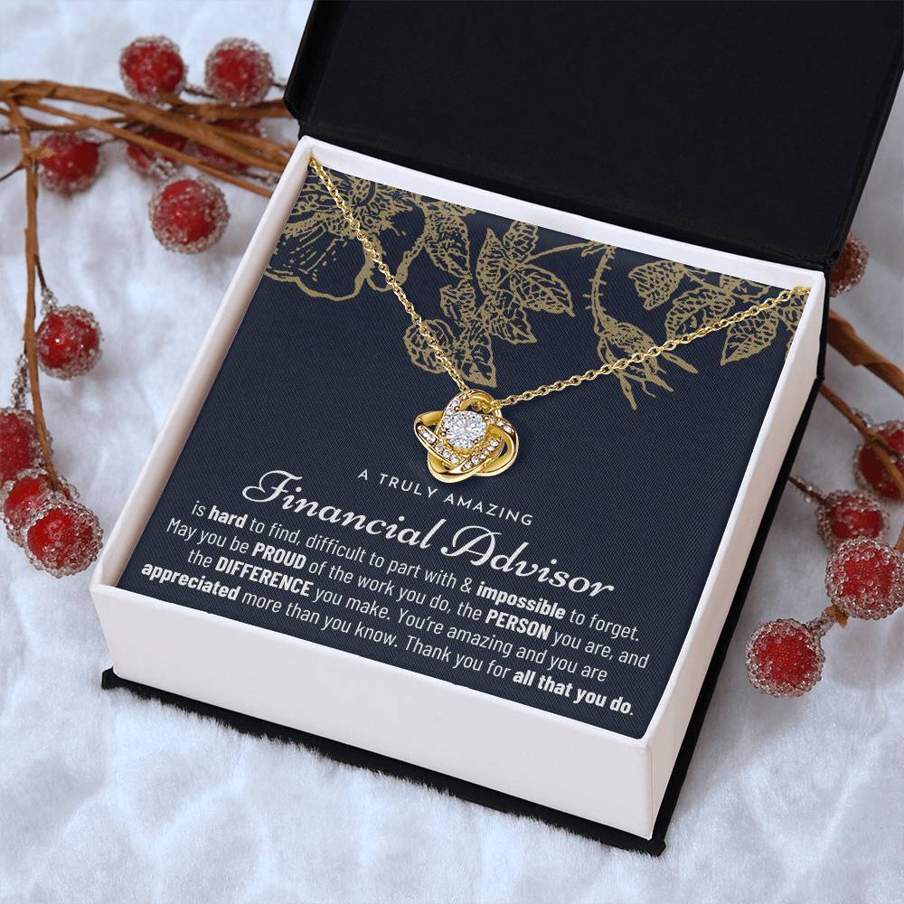 Gift For Financial Advisor Financial Advisor Gift Financial Advisor Appreciation Gift Love Knot Necklace