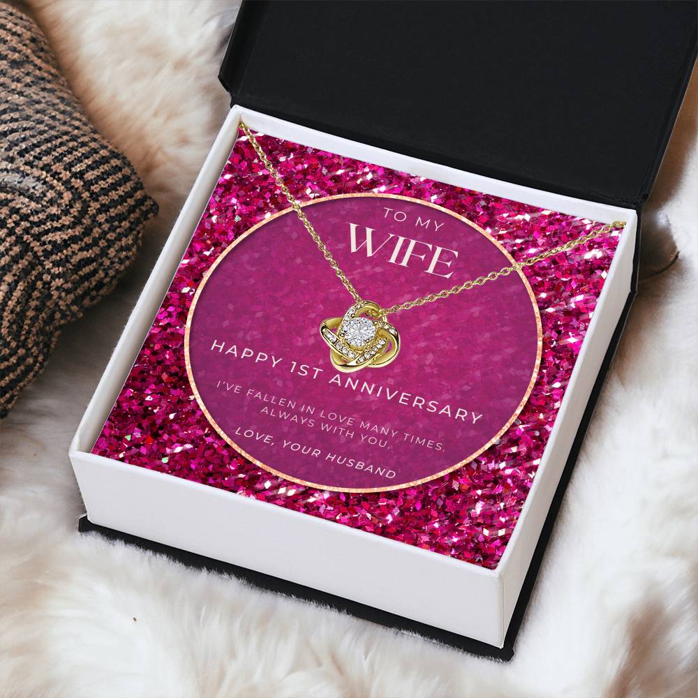 1 Year Anniversary Gift For Wife  1 Year Anniversary Gifts  1 Year Wedding Anniversary Gift Ideas  1St Wedding Anniversary Gift F(5) Love Knot Necklace