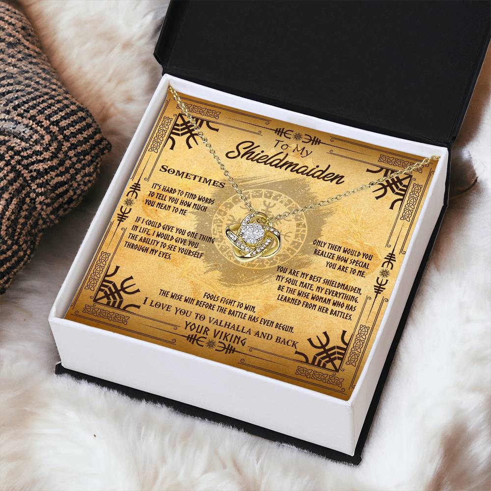 To My Shieldmaiden Necklace Sentimental Gift For Her Wife Gift From H Love Knot Necklace