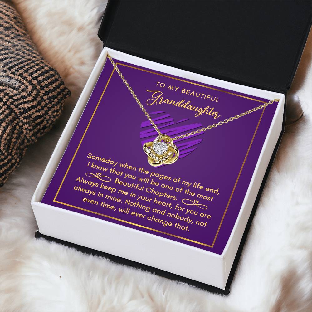 To My Beautiful Granddaughter Love Knot Necklace Love Knot Necklace