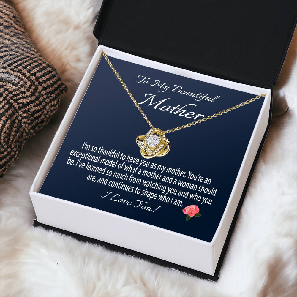 Mothers Day Gift From Daughter Mother's Day Necklace To My Beautiful Mom Necklace Mom Gift From Son Mom Necklace Love Knot Necklace
