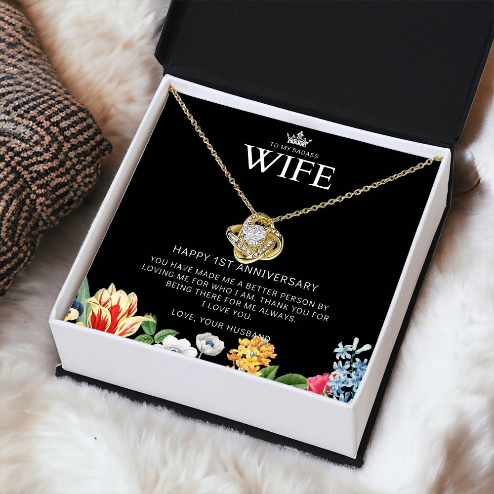 1 Year Anniversary Gift For Wife 1 Year Anniversary Gifts 1 Year Wedding Anniversary Gift Ideas 1St Wedding Anniversary Gift F(8) Love Knot Necklace