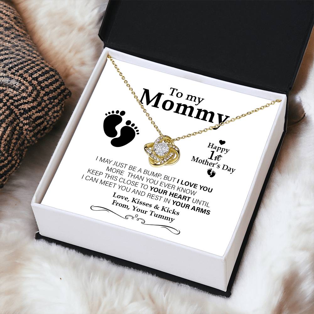 Happy 1St Mother's Day Expecting Mother Gift Present For Pregnant Friend Not For Baby Unique Gifts For Mom To Be Love Knot Necklace