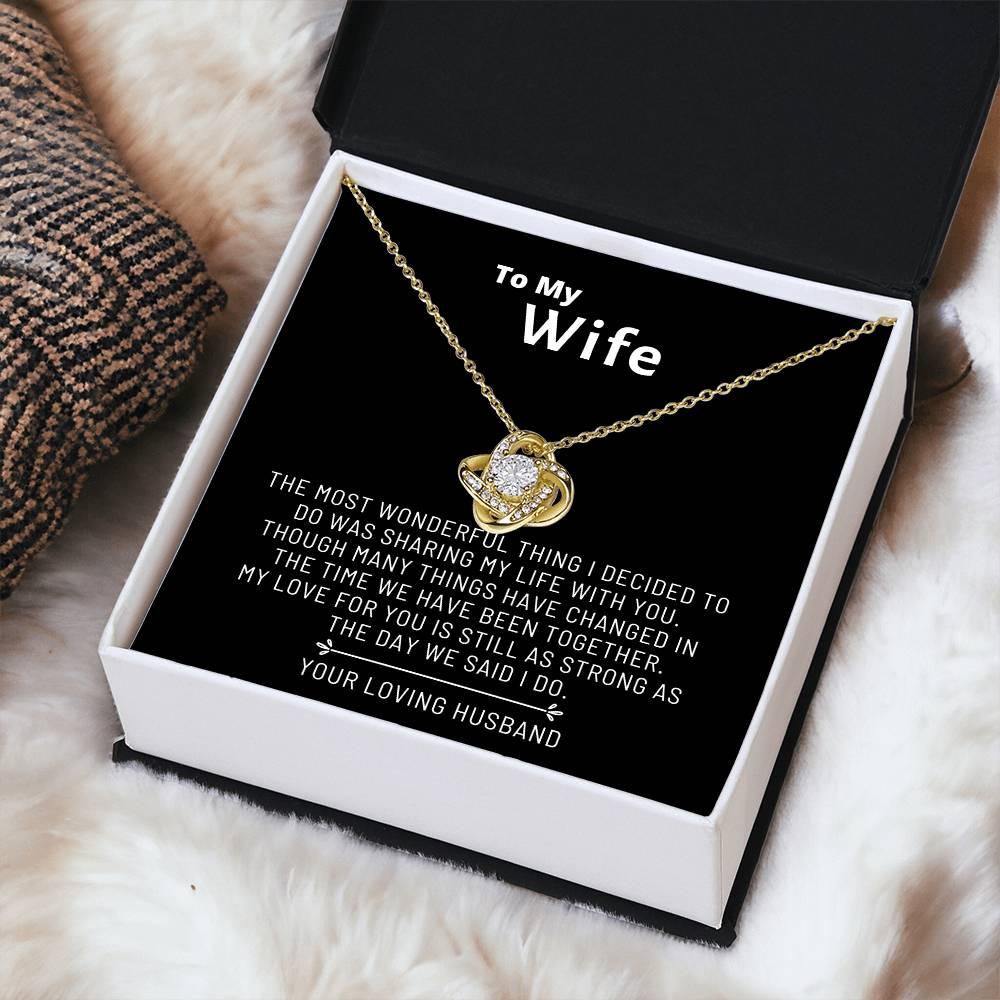 Almost Gone To My Wife  From Husband Unique Romantic Gifts For Wife Birthday Anniversary Christmas & Valentine Love Knot Necklace